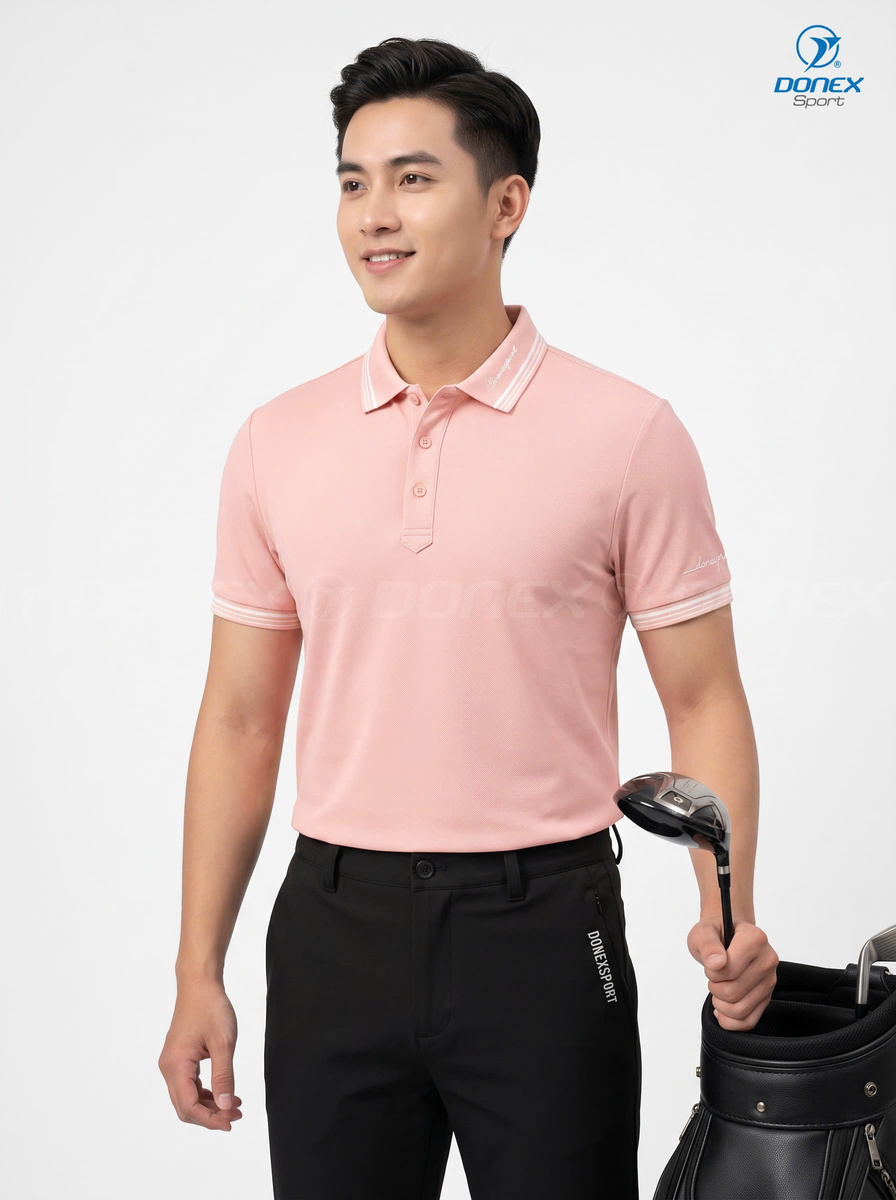 Áo thể thao nam MC-9156 Hồng phối trắng